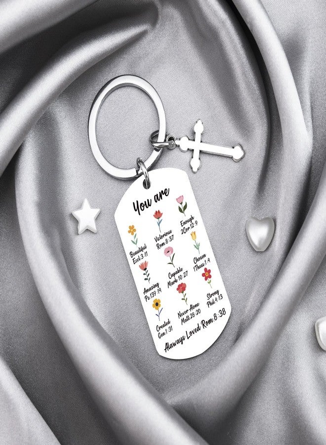 MOEXUKO Christian Keychain Christmas Stocking Stuffers for Teen Girls Religious Gifts for Women Spiritual Gifts for Women Inspirational Baptism Gift for Friends Daughter Sister Birthday Stocking Stuffers - Image 3